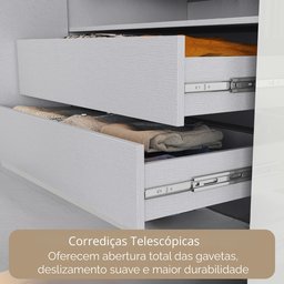Guarda-Roupa Casal com Espelho 3 Portas 4 Gavetas 185,5cm Viena Yescasa - 7