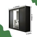 Ver imagem 3 de Guarda-Roupa Casal com Espelho 3 Portas 4 Gavetas 185,5cm Viena Yescasa Preto