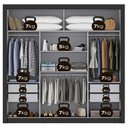 Ver imagem 6 de Guarda-Roupa Casal com Espelho 3 Portas 4 Gavetas 185,5cm Viena Yescasa Preto