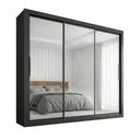Ver imagem 2 de Guarda-Roupa Casal 3 Portas com Espelho e 4 Gavetas 185,5cm Viena Yescasa Preto