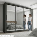 Ver imagem 4 de Guarda-Roupa Casal 3 Portas com Espelho e 4 Gavetas 185,5cm Viena Yescasa Preto