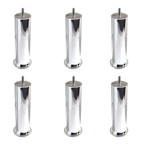 Kit Pes para Cama Box 5 Pes 2 Rodizio Cromado com 13 Cm Altura