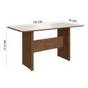 Ver imagem 4 de Conjunto Sala de Jantar Fidelitá Atenas 150cm com 6 Cadeiras Noce/off-white Assento Bege
