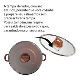 Caçarola Baixa 28cm Antiaderent Cobre Graniflon Moda do Chef - 10