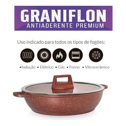 Caçarola Baixa 28cm Antiaderent Cobre Graniflon Moda do Chef - 9