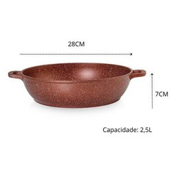 Caçarola Baixa 28cm Antiaderent Cobre Graniflon Moda do Chef - 12