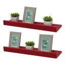 Ver imagem 1 de Kit 2 Prateleiras Porta Quadros 100 X 15cm Vermelha Suporte Invisível