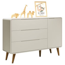 Jogo de Quarto Retrô para Bebê Mila Sapateira Areia Fosco com Madeira - Moveisaqui - 4 Jogo de Quarto Retrô para Bebê Mila Sapateira Areia Fosco com Madeira - Moveisaqui - 4