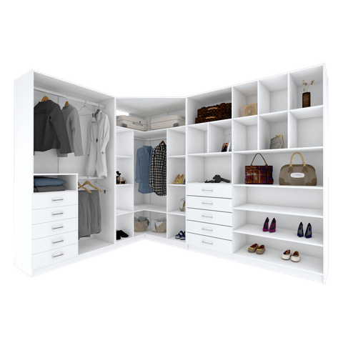 KIT CLOSET 2,00A COM GAVETEIRO E CABIDEIRO M277.B MUNDI MOVEIS