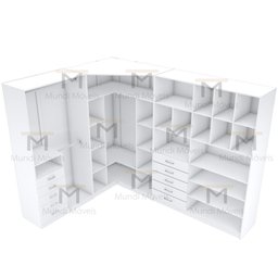 KIT CLOSET 2,00A COM GAVETEIRO E CABIDEIRO M277.B MUNDI MOVEIS - 4