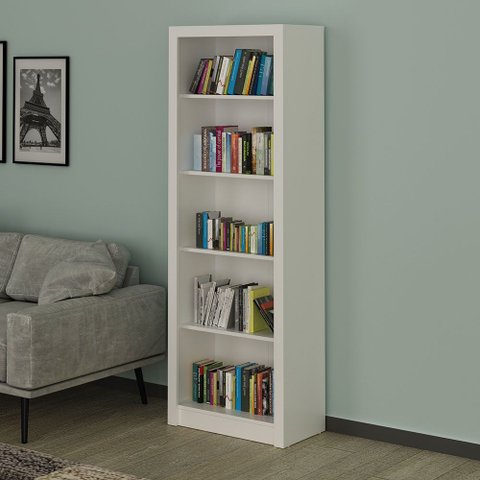 Estante para Livros 60cm Multiuso 5 Prateleiras Mily T02-D'Rossi