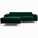 Ver imagem 2 de Sofá Molino 3 Lugares 230cm Chaise Direito Pés Gold Veludo Verde - Nexta Casa
