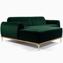Ver imagem 1 de Sofá Molino 3 Lugares 230cm Chaise Direito Pés Gold Veludo Verde - Nexta Casa