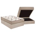 Ver imagem 1 de Cama Box Baú Casal: Colchão Espuma Ortobom D28 Physical Mega Resistente + Base CRC Suede Clean(138x1