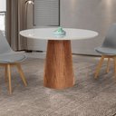 Ver imagem 2 de Mesa De Jantar Cone Com Tampo Redondo De Vidro 100cm - Off White Off White