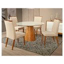 Ver imagem 3 de Mesa De Jantar Cone Com Tampo Redondo De Vidro 100cm - Off White Off White
