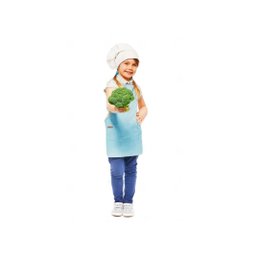 Avental Infantil Azul Claro Criança Algodao Chef Kids Artes - 3