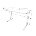 Ver imagem 2 de Mesa Escrivaninha de Estudos 120cm X 60cm Pé Metal F5 Office