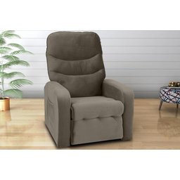 Poltrona Reclinável Punto 1 Lugar Veludo Capuccino Matrix - 1