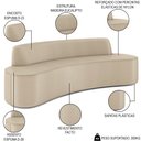 Ver imagem 3 de Sofá 3 Lugares para Sala de Estar Living 210cm Koane D06 Facto Pérola - Mpozenato