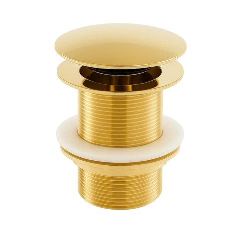 Válvula Ralo Lavatório Banheiro Metal Click Dourada 1 1/4 Cor:dourado