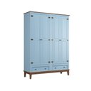 Ver imagem 1 de Guarda-roupa Juvenil 4 Portas e 2 Gavetas - Madeira Maciça e Mdf - Azul