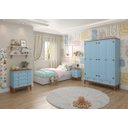 Ver imagem 5 de Guarda-roupa Juvenil 4 Portas e 2 Gavetas - Madeira Maciça e Mdf - Azul