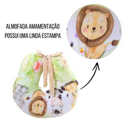 Almofada Amamentação Estampada Bebê Menino com Enchimento e Zíper - Amiguinhos da Floresta - 9