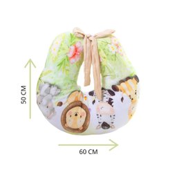 Almofada Amamentação Estampada Bebê Menino com Enchimento e Zíper - Amiguinhos da Floresta - 4