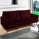 Ver imagem 1 de Sofá 3 Lugares Living 1,96M Veludo Vinho Copenhague Shop JM