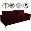 Ver imagem 2 de Sofá 3 Lugares Living 1,96M Veludo Vinho Copenhague Shop JM