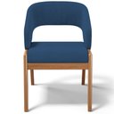 Ver mais imagens de Kit 05 Cadeiras de Jantar e Estar Living Estofada Lince L02 Suede Azul Marinho - Lyam Decor