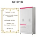 Ver imagem 3 de Guarda Roupa Solteiro Madri 4 Portas Branco Flex Moval