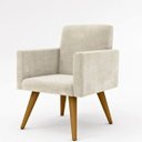 Ver imagem 2 de Poltrona Decorativa Talita Cor Bege Escriório,salão ,recepção
