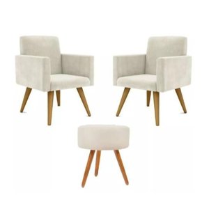 Poltrona Decorativa Talita Cor Bege Escriório,salão ,recepção