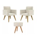 Ver imagem 1 de Poltrona Decorativa Talita Cor Bege Escriório,salão ,recepção