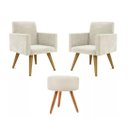 Ver imagem 1 de Poltrona Decorativa Talita Cor Bege Escriório,salão ,recepção