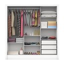 Ver imagem 2 de Guarda-roupa Casal Ducale 3 Portas 3 Gavetas com Espelho Branco - Pnr Móveis