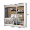 Ver imagem 3 de Guarda-roupa Casal Ducale 3 Portas 3 Gavetas com Espelho Branco - Pnr Móveis