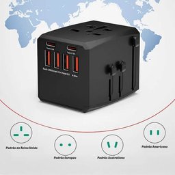 Adaptador Universal de Viagem 36w 4 Usb e 2 Usb-c Portátil - 9