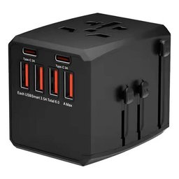 Adaptador Universal de Viagem 36w 4 Usb e 2 Usb-c Portátil - 5