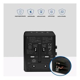 Adaptador Universal de Viagem 36w 4 Usb e 2 Usb-c Portátil - 8