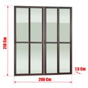 Ver imagem 4 de Porta Correr 4F.Móv.210 x 200 Elite c/Fecho Autom V.Liso Marrom Corten Brimak