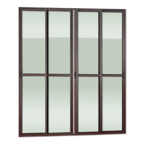 Porta Correr 4F.Móv.210 x 200 Elite c/Fecho Autom V.Liso Marrom Corten Brimak