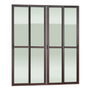 Ver imagem 1 de Porta Correr 4F.Móv.210 x 200 Elite c/Fecho Autom V.Liso Marrom Corten Brimak
