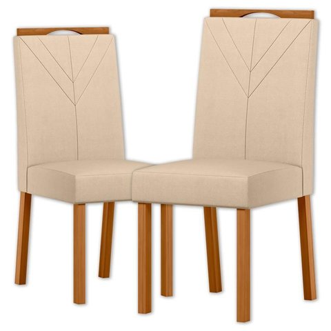 Cadeira para Mesa de Jantar Anitta 2024 Kit 2 Peças Ype/linho Palha - Nc