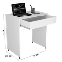 Ver imagem 4 de Escrivaninha Compacta para Notebook Branco com Rodinhas e Gaveta