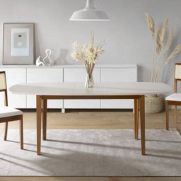 Mesa Extensível Oval 2,0M Aberta Tiê Cabecasa Madeiramadeira - 1