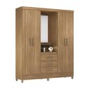 Ver imagem 5 de Guarda Roupa Casal Domus Bella 4 Portas de Bater 3 Gavetas MDP Amêndola Demóbile