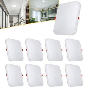 Kit 10 Plafon Led 36w Borda Infinita Quadrado Embutir ou Sobrepor Branco Frio 6000k